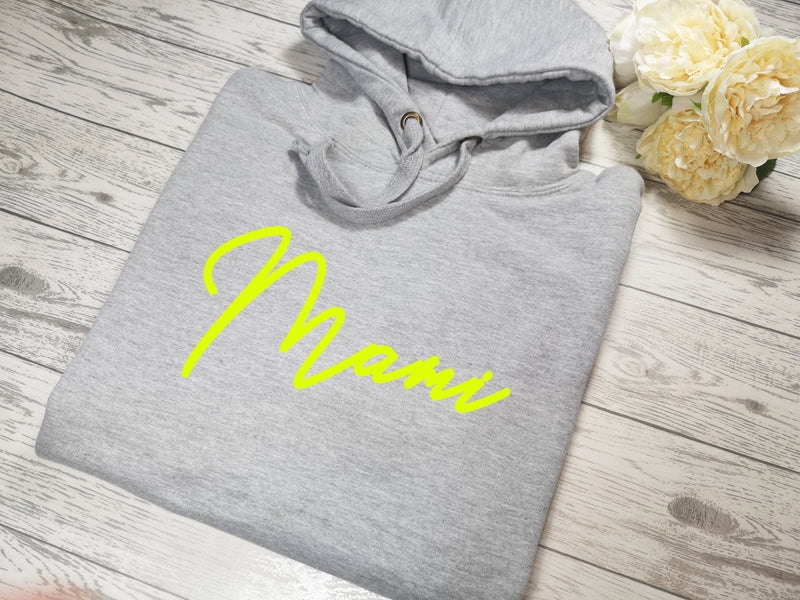 Personalised Womens Grey hoodie with fancy Name detail No pocket