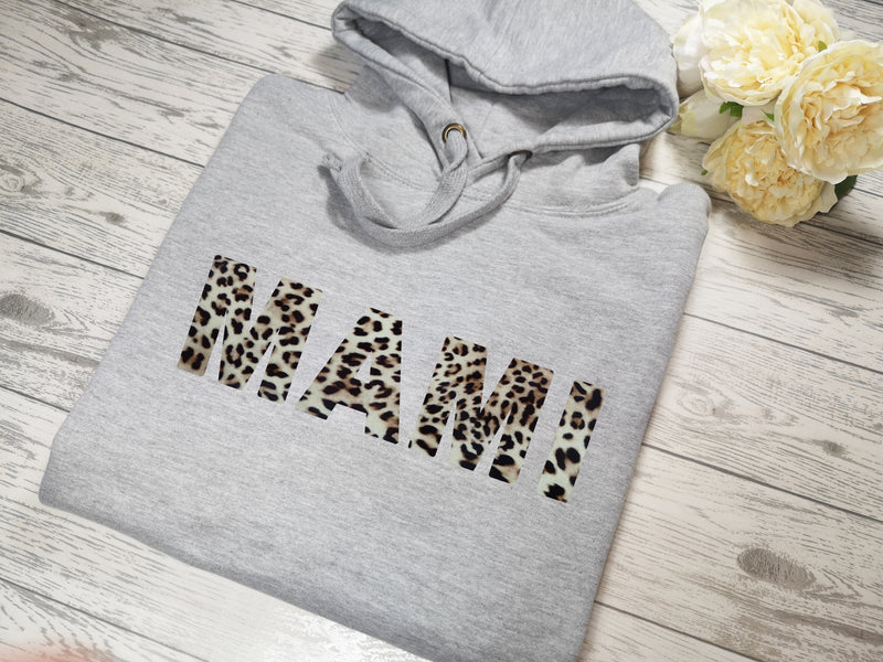 Personalised Womens Grey hoodie with Bold Name detail No pocket