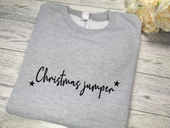 Custom Unisex  GREY Christmas jumper stars