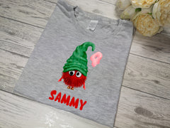 Personalised unisex GREY Kids BIRTHDAY monster gonk name  t-shirt Any name and age