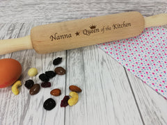 Personalised Engraved wooden Queen of the kitchen  Rolling Pin Any name