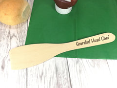 Personalised Engraved Wooden Spatula Head Chef Dad Grandad Mum Grandma Any name