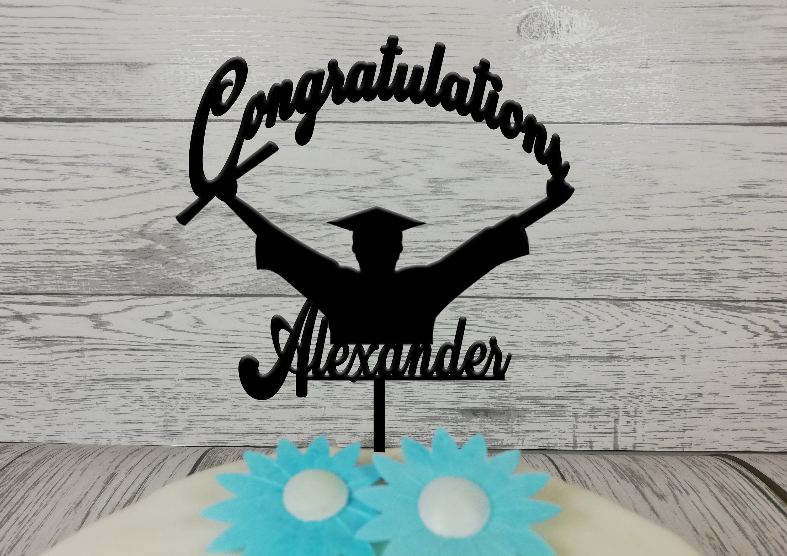 Acrylic Congratulation Cake Topper - Mia Cake House