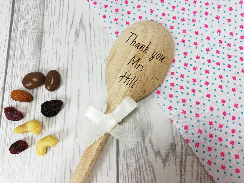 Personalised Engraved  Thank you teacher Wooden Spoon Any name