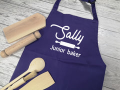 Personalised children's Junior Baker Purple apron
