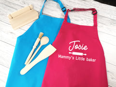 Personalised children's Little baker apron in pink or blue