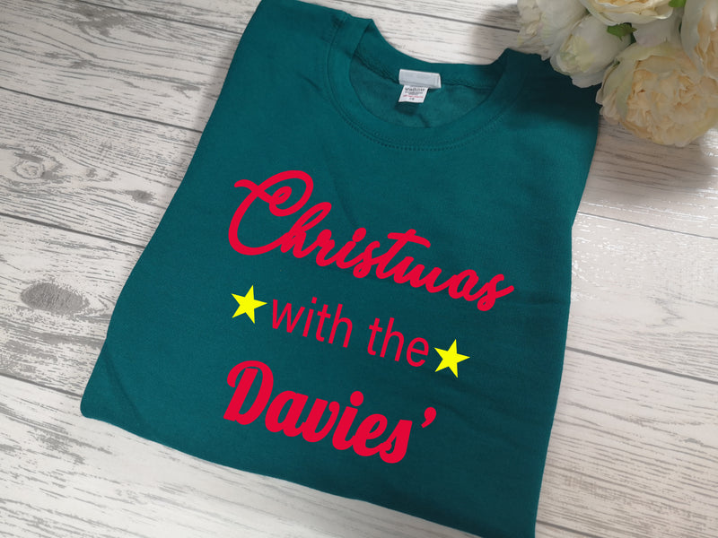 Personalised JADE green Kids Christmas Family Jumper