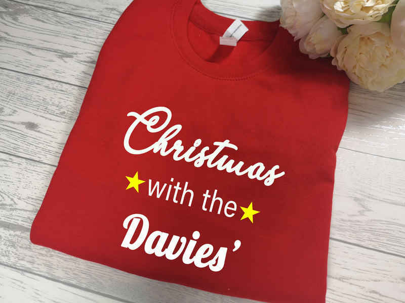 Personalised RED Kids Christmas Family Jumper