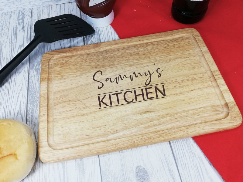 Personalised Engraved Wooden Rectangle kitchen Chopping board Any Name