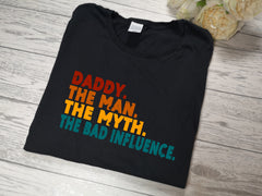Personalised Men's Vintage The man The myth BLACK T-shirt for Father's day UNCLE DAD DADCU