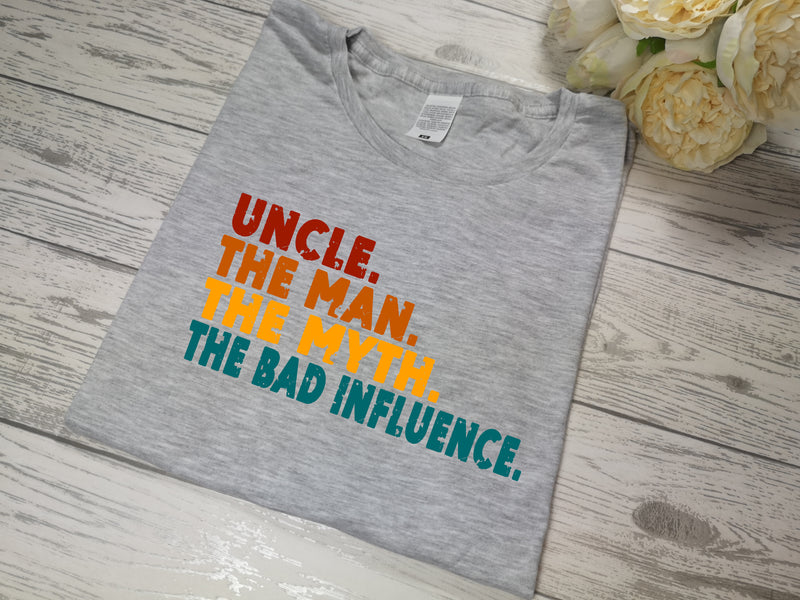 Personalised Men's Vintage The man The myth Grey T-shirt for Father's day UNCLE DAD DADCU