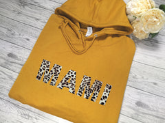 Personalised Womens Mustard hoodie with Bold Name detail