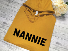 Personalised Womens Mustard hoodie with Bold Name detail