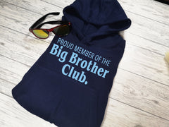 Custom Kids NAVY hoodie Big brother club detail baby announcement
