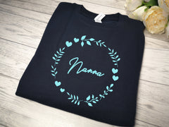 Custom Unisex NAVY jumper Circle name detail