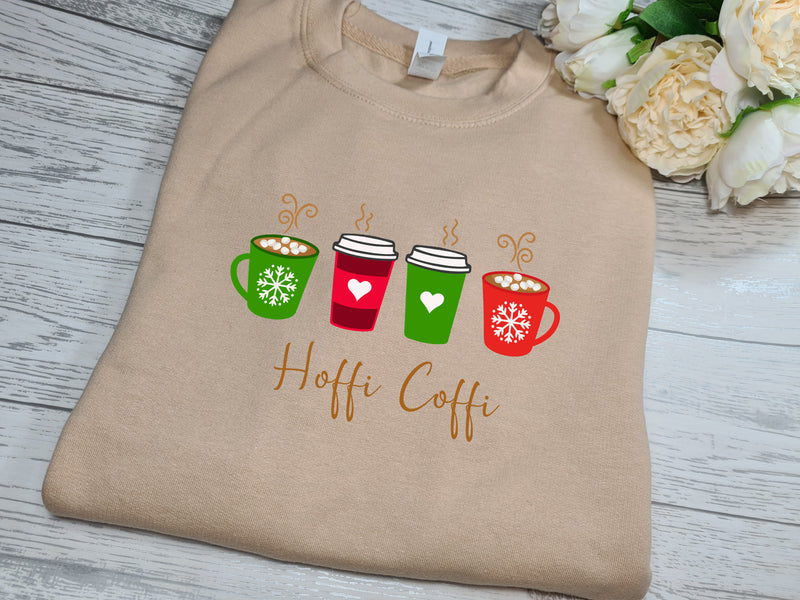 Custom Unisex welsh NUDE Hoffi Coffi Christmas jumper