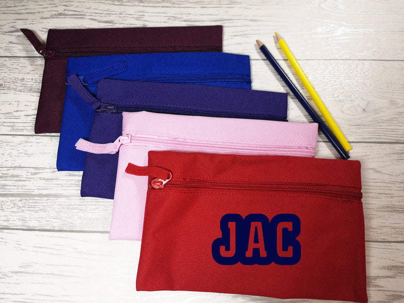 Personalised kids back to school bold pencil case with name detail