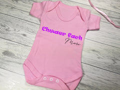 Personalised welsh Baby pink Chwaer fach Baby vest suit with name detail in a choice of colours