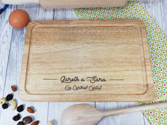 Personalised Engraved Wooden WELSH Rectangle Chopping board New home Ein cartref cyntaf names
