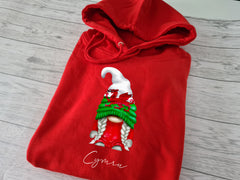 Custom Welsh UNISEX RED hoodie Boy or Girl gonk CYMRU dragon detail