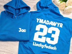 Personalised Kids WELSH LEAVERS hoodie with Name and year detail for Boys and girls