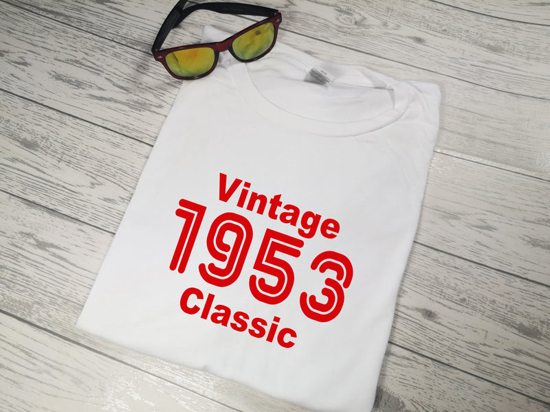 Personalised Men's Vintage year White T-shirt